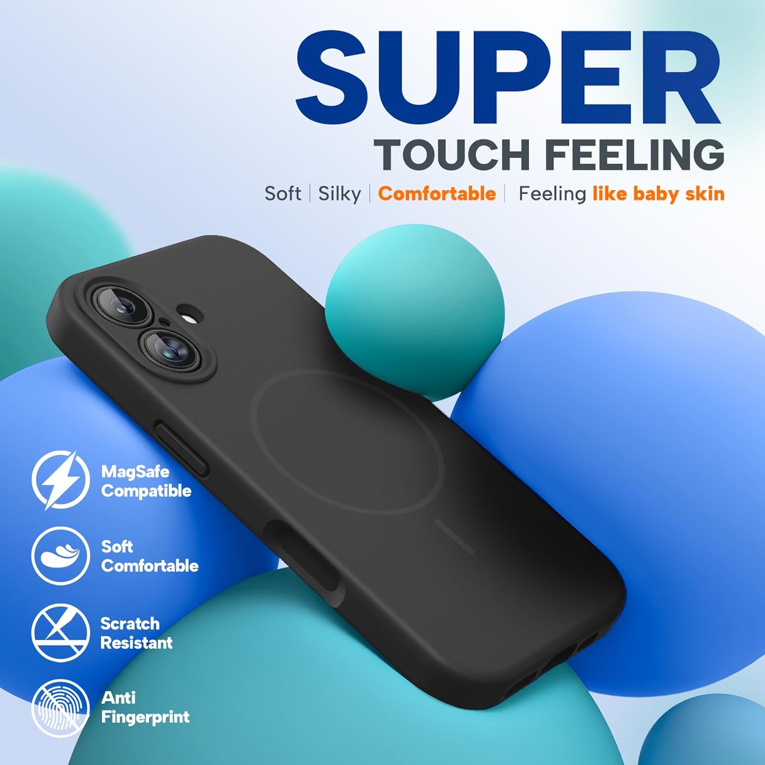 Magnetic for iPhone 17 Case, Compatible with MagSafe, Integrated Silicone Camera Control Cover, Shockproof Drop