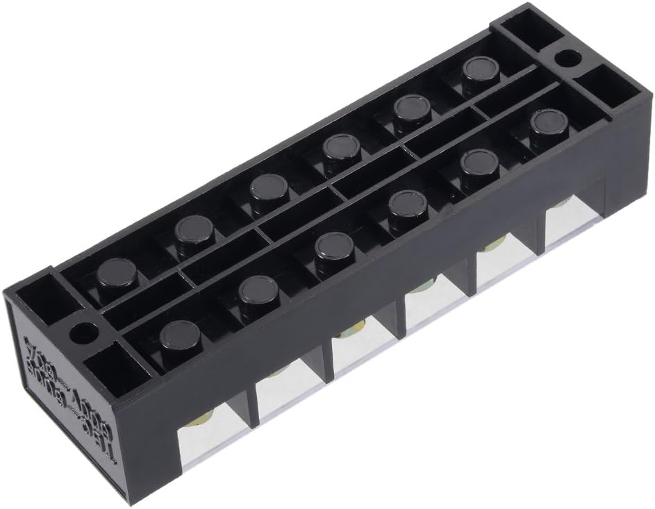 uxcell 6 Positions Double Rows 600V 60A Terminal Block Strip TBC-6006
