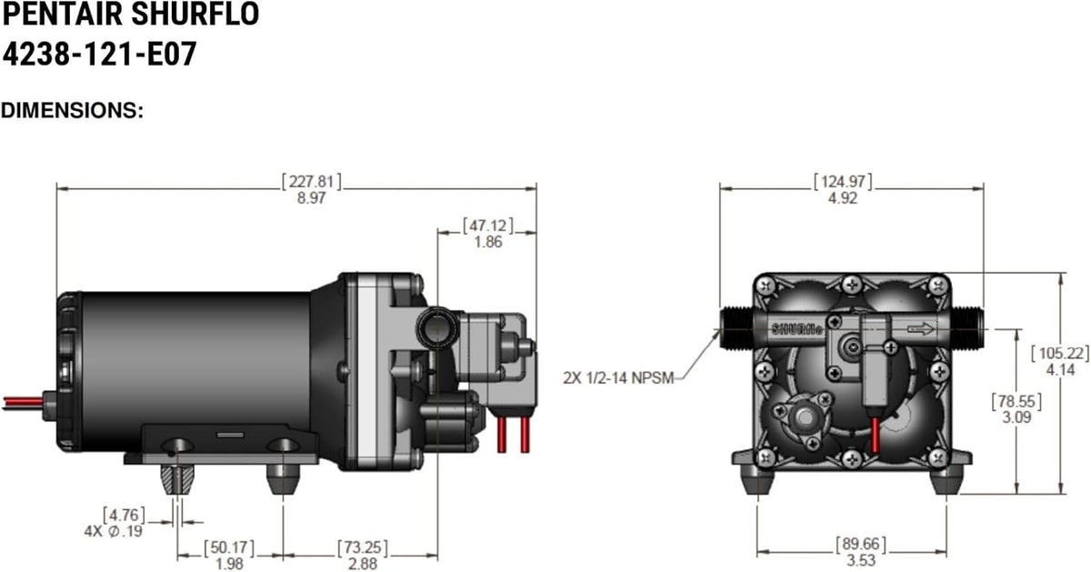 PENTAIR SHURFLO 4238-121-E07 Blaster II Washdown Pump