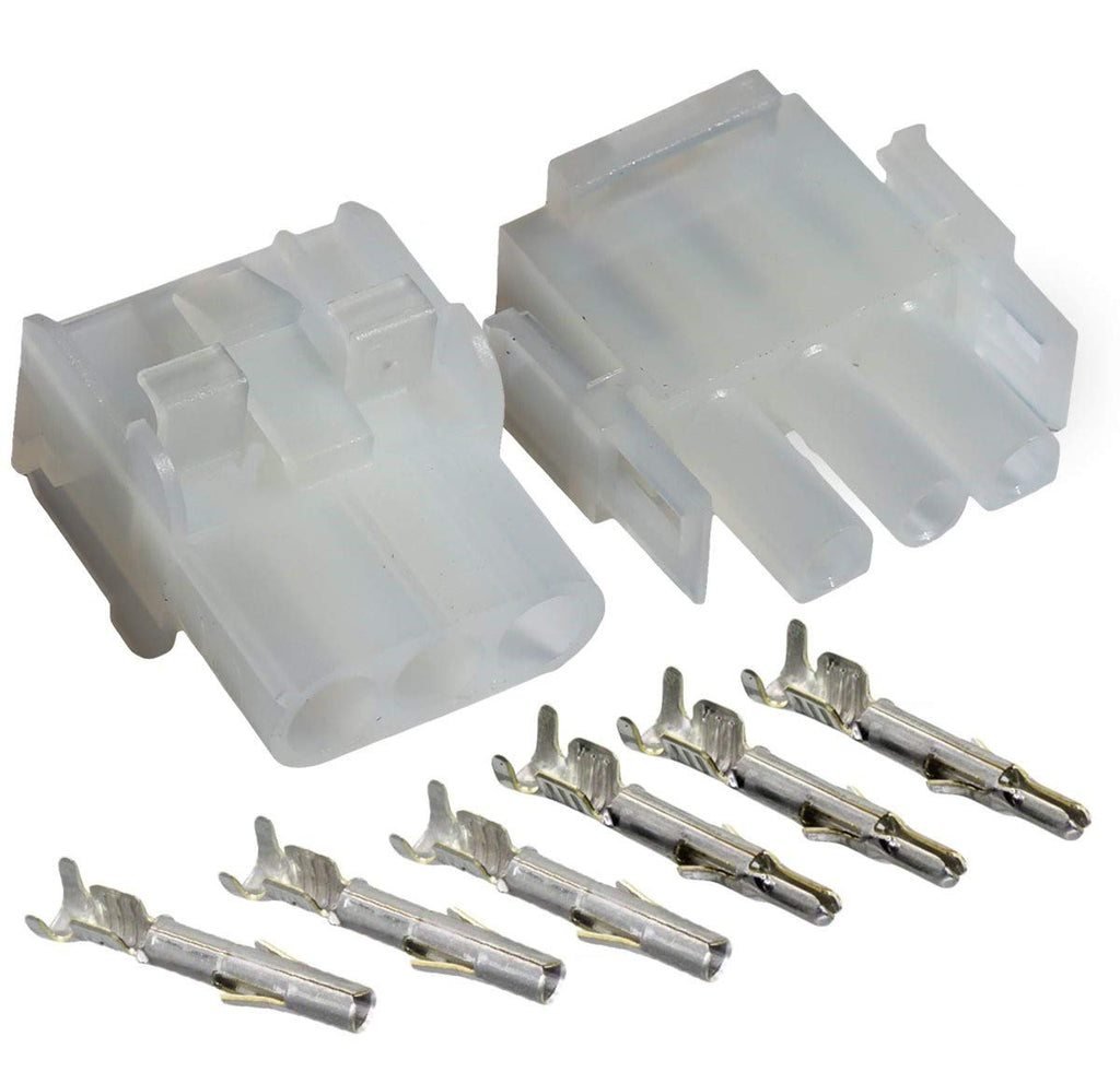 Molex -3 Match Set - (3-Pin) w/14-20 AWG, Wire Connector - 2.13mm D, Latch Lock, MLX