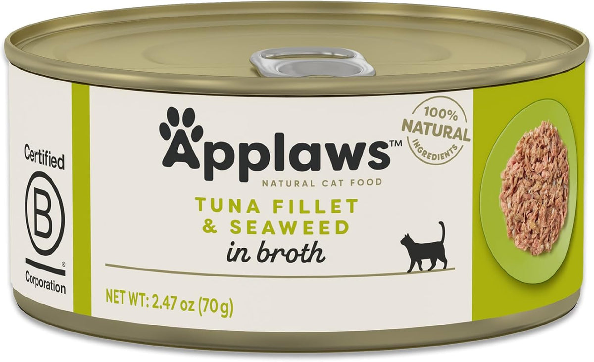 Tuna Fillet & Seaweed in Broth Wet Cat Food 24-Pack 2.47 oz Cans