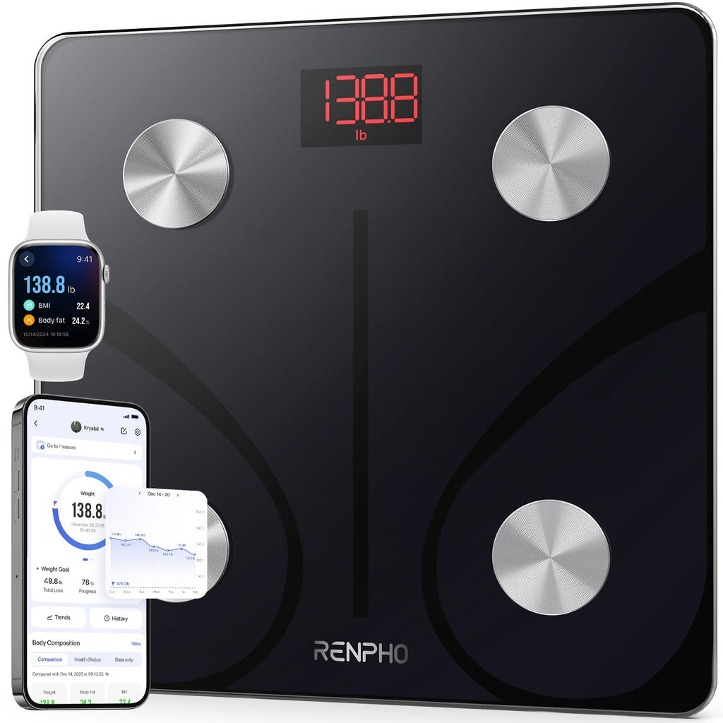 Smart Scale for Body Weight, BMI & Body Fat, 13 Metrics, Elis 1 | Bathroom Digital Bluetooth Scale with 400lbs