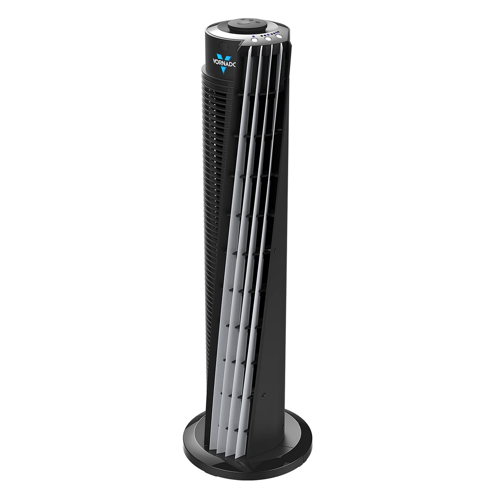 143 Whole Room Air Circulator Tower Fan with Timer and Remote Control, 29", Black