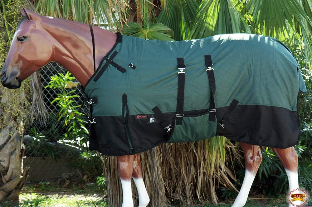 1200D Winter Turnout Blanket Hunter Green Black 78 in