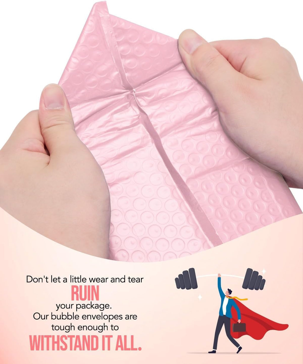 Light Pink Bubble Mailers 6x10" 100 Pack Padded Envelope