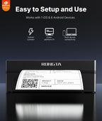 Bluetooth Shipping Label Printer, Wireless 4x6 Thermal Label Printer for Shipping Packages, Support Phones