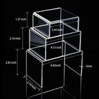 2 Sets Display Risers Figure Food Stand,Clear,Small Set | Plastic Decorative Risers For Table Decor Display, Dessert
