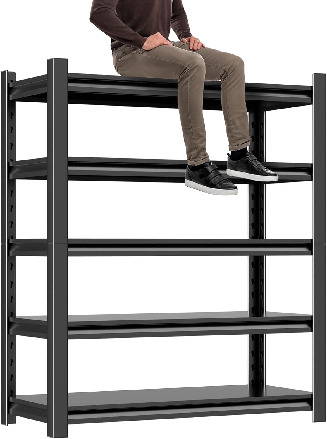 Garage Shelving Unit Rustproof 78" H 3000lbs Heavy Duty Storage Shelves Easy Assembly 5 Tier Adjustable Metal Steel