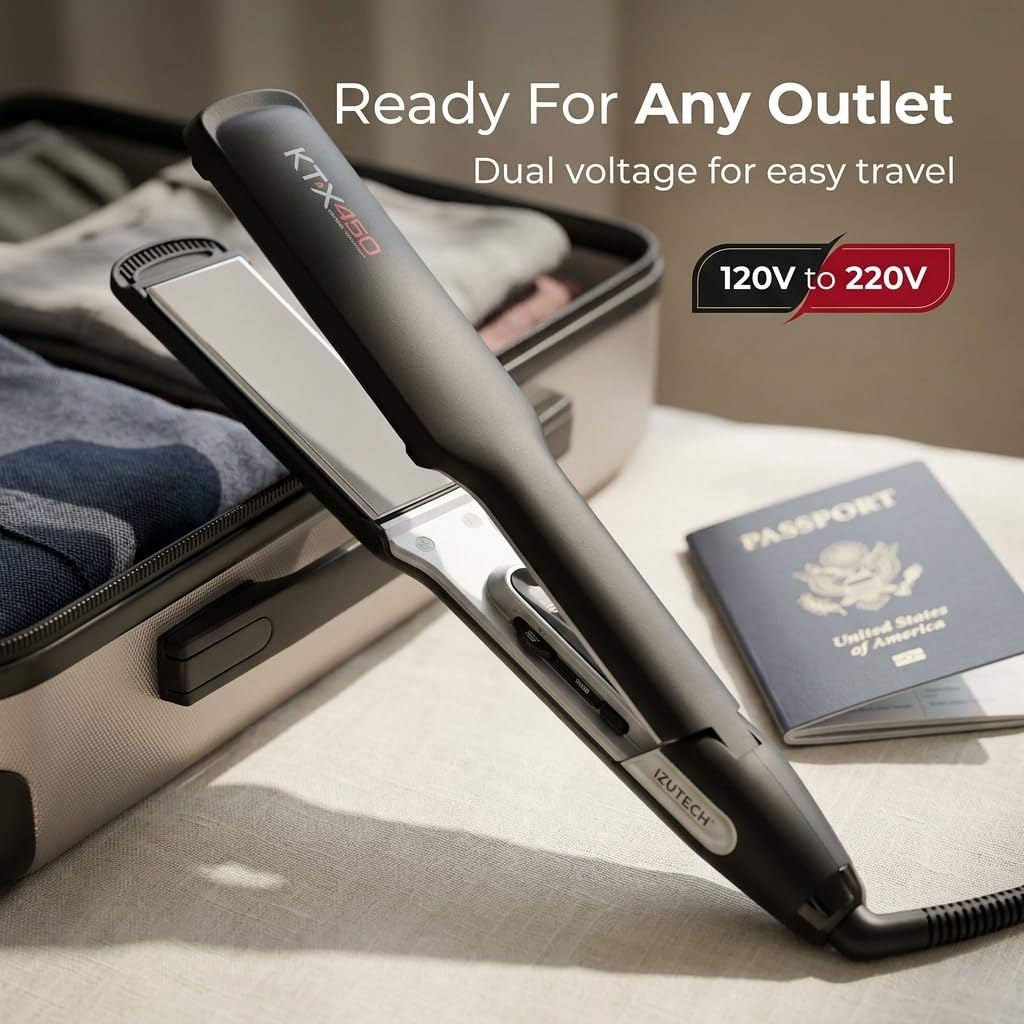 KTX450 Titanium 1.75 in Flat Iron, Auto Shut Off, Dual Voltage