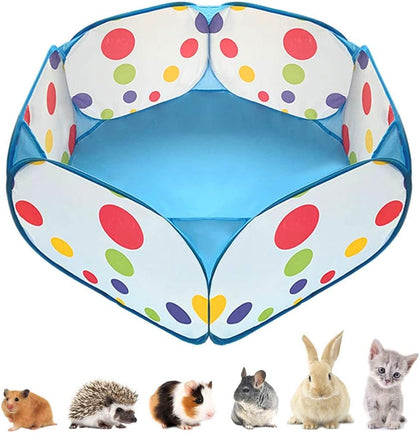 Portable Small Animals Playpen, Outdoor/ Indoor Pop Open Pet Exercise Fence, Guinea Pig Accessories Metal Wire Yard