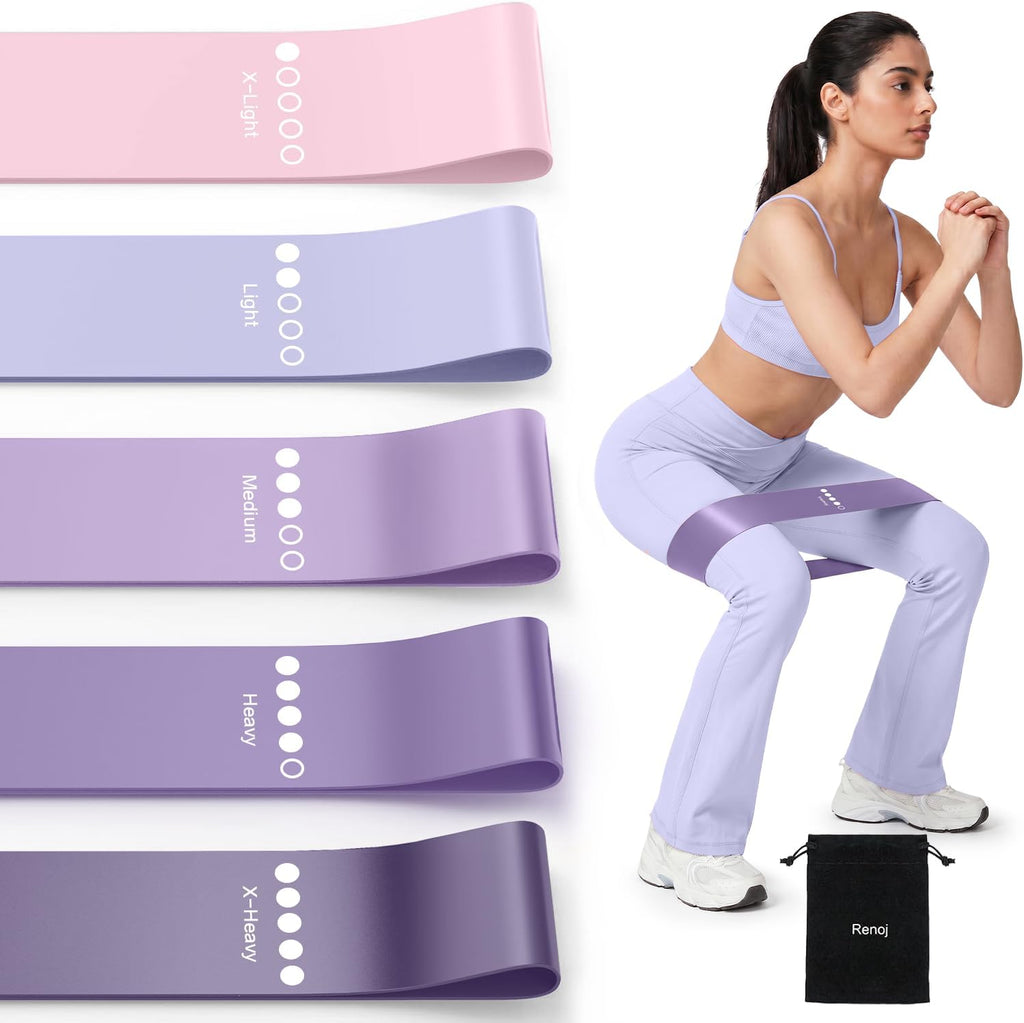 Resistance Bands for Working Out, 5-Pack Elastic Loop Exercise Bands for Strength Training Stretching, Home Gym