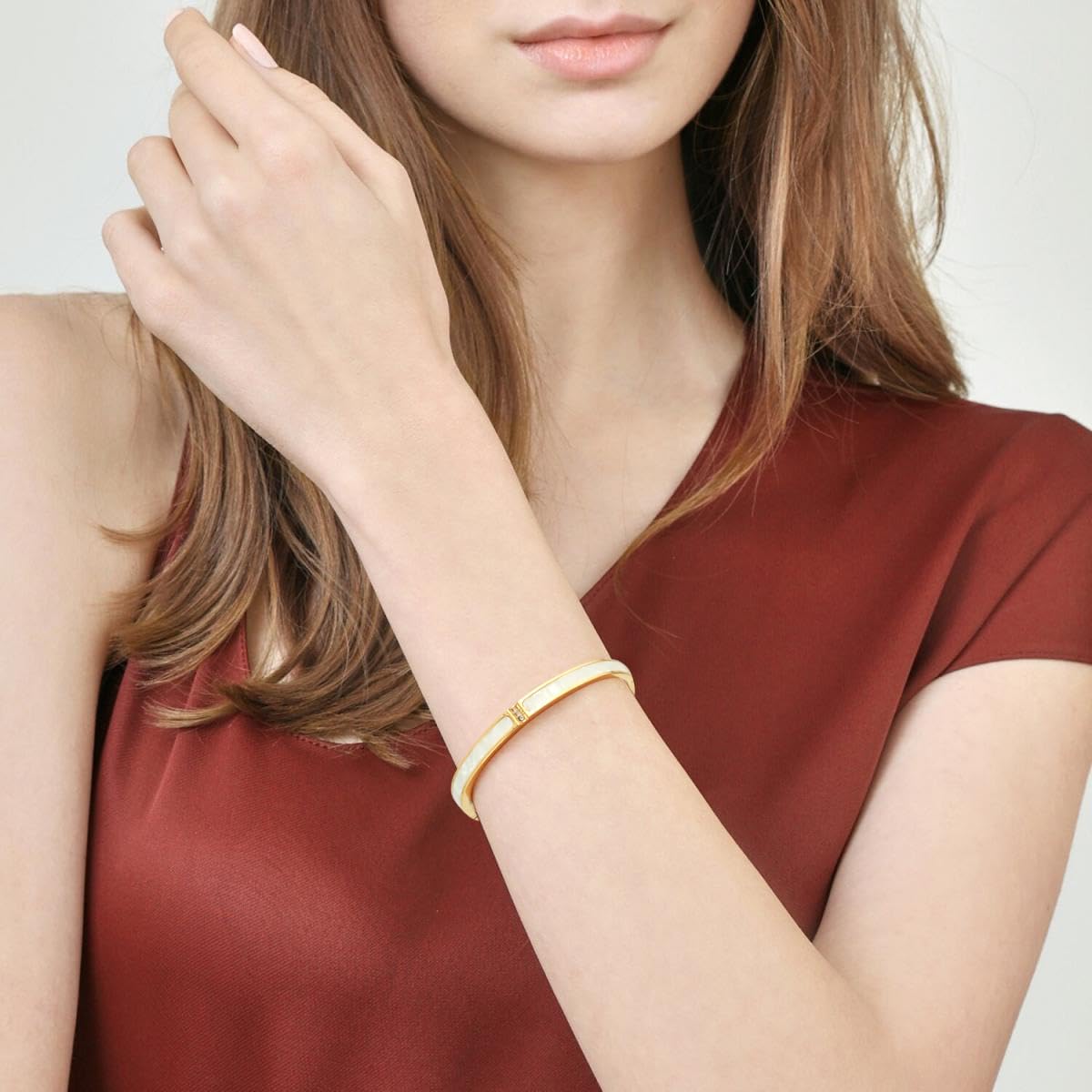 Stainless Steel Crystal Cubic Zirconia Bracelet 18K Gold Plated Women Bracelet Titanium Steel Bangle