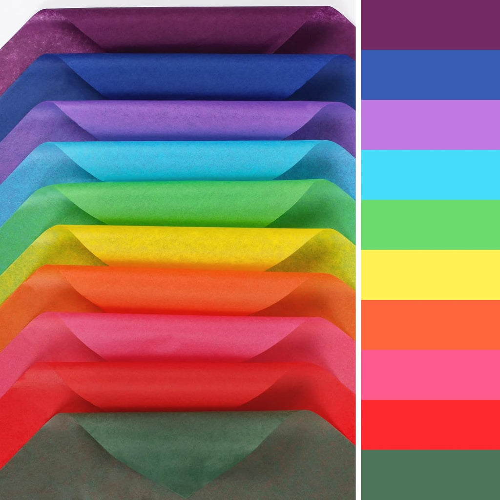 60 Sheets 20 x 20 Tissue Paper for Gift Bags 10 Bold Colors