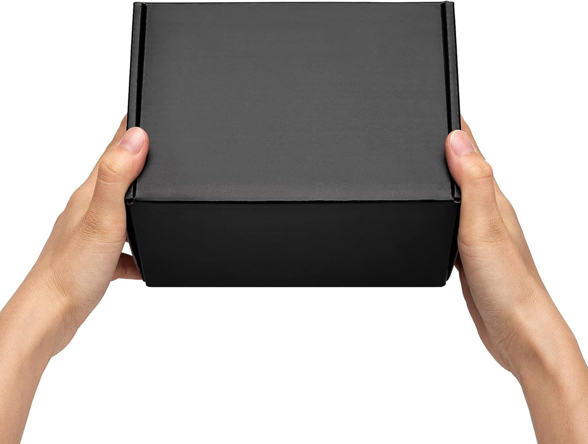 7x5x4 Inches Black Shipping Boxes 25 Pack - Corrugated Cardboard Mailing Box for Small Business, Tab Locking