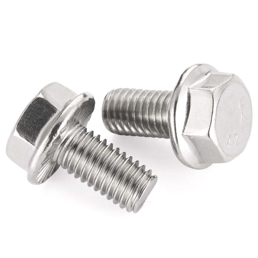5/16-18 x 3/4" Flange Hex Head Bolts, Stainless Steel 304, Fully Threaded, 15 PCS