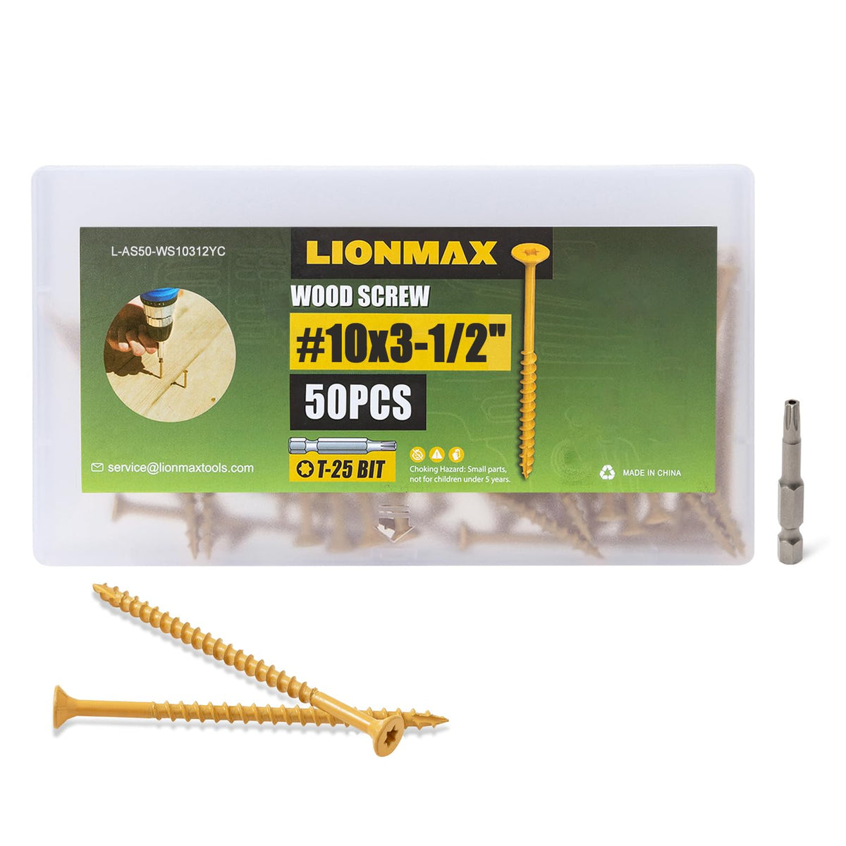 Deck Screws 3-1/2 Inch, Wood Screws #10 x 3-1/2", 50 PCS, Tan