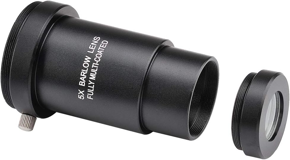 1.25-inch 5X Barlow Lens & Moon Filter Kit-for Telescope Eyepieces | Wide-angle viewing; multi-coated optics; sharp