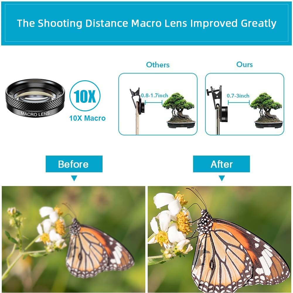 11 in 1 Phone Camera Lens Kit - Wide Angle Lens & Macro Lens+Fisheye Lens+ND32//CPL/Color Lens/Star+Kaleidoscope Lens