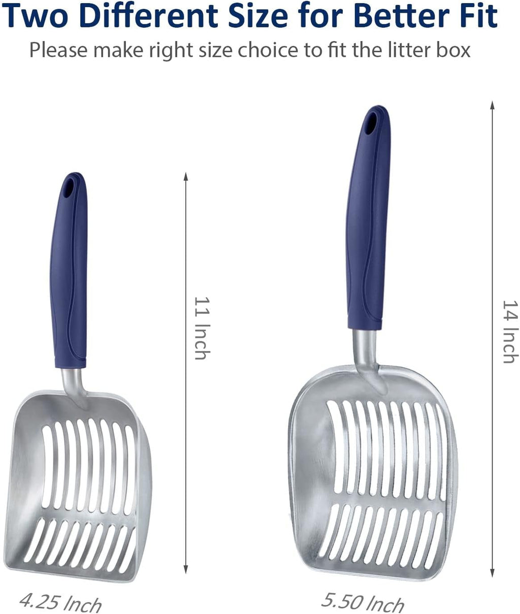 Cat Litter Scoop, Aluminum Alloy Sifter, Kitty Metal Scooper, Deep Shovel, Long Handle, Poop Sifting, Kitten Pooper