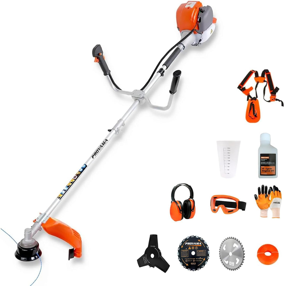 40cc 4 Cycle Gas Weed Wacker Eater, Heavy Duty String Trimmer | Easy Start 3 in 1 Brush Cutter, 18in Cutting Width