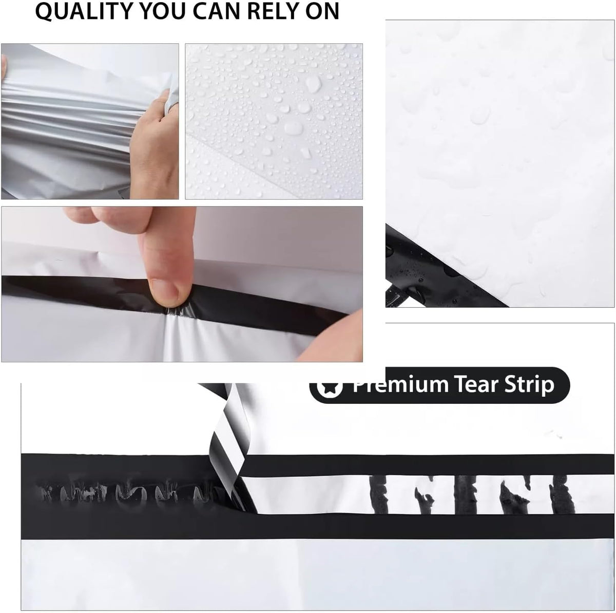 200 5x7 Poly Mailers Bags Inch Premium Envelopes Shipping Bag, Self-Seal, Waterproof, Privacy Opaque, Mailing