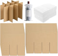 3-Pack Glassware Protection Set，Glassware Dish Packing Boxes Corrugated Dividers & 36 Foam Sleeves for 16x12x12