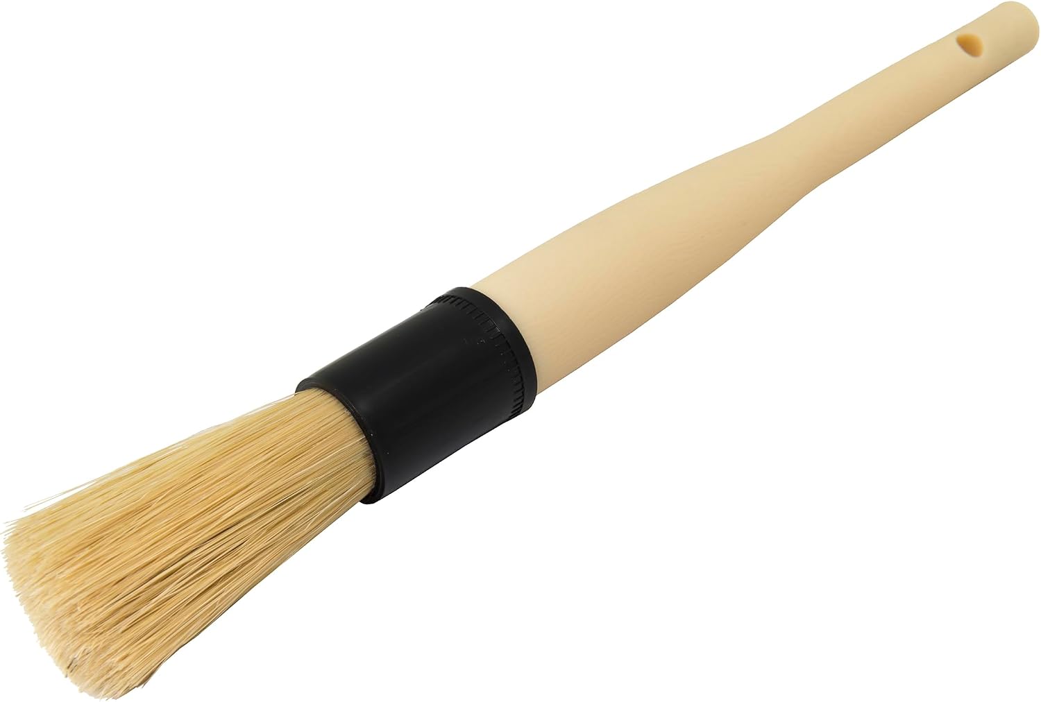 Boars Hair Detailing Brush - Gentle Scratch-Free Cleaning for Wheels, Grilles, Emblems, and Interior Surfaces