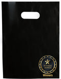100 Black Plastic Bags With Handles 9x12 Merchandise Bags
