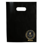 100 Black Plastic Bags With Handles 12x15 Merchandise Bags