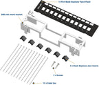 iwillink Blank 12 Port Keystone Patch Panel with 89D Wall Mount Bracket