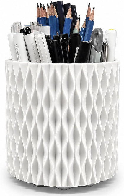 Rotating Pen Holder for Desk, 5 Slots Easthetic Pencil holder Desk Organizer Supplies and Accessories for Women