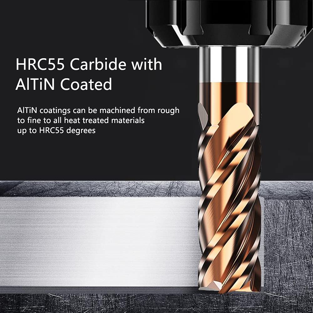 1pc 5/32"(4mm) Carbide Square End Mill for Alloy Steels/Hardened Steels