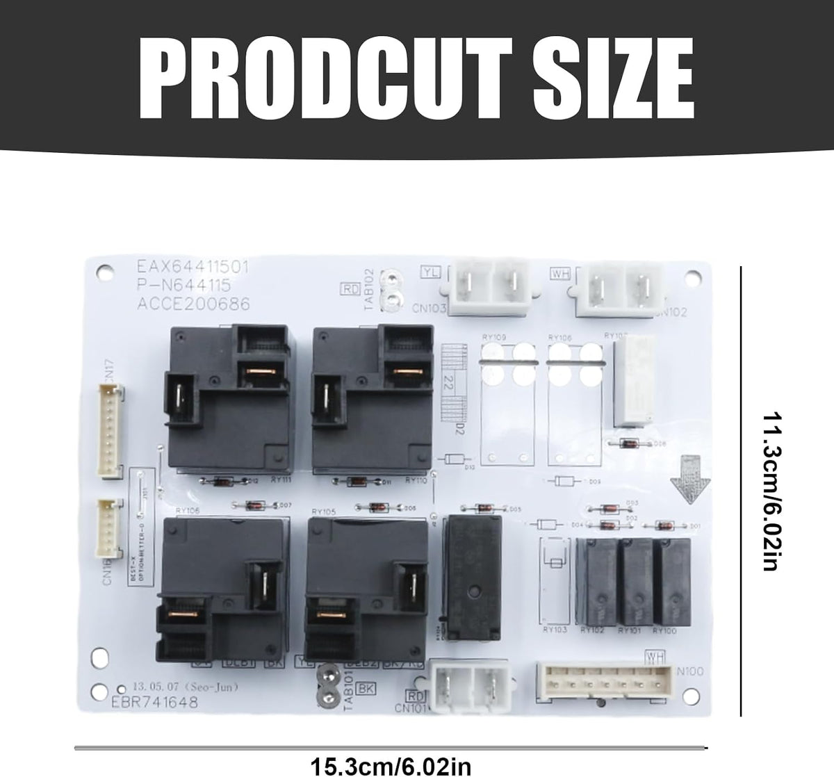 EATAKWARD EBR74164805 Range Oven Relay Control Board, Replacement for LG LRE3021ST LRE3083SW LRE3083ST LRE6321ST Stove Oven