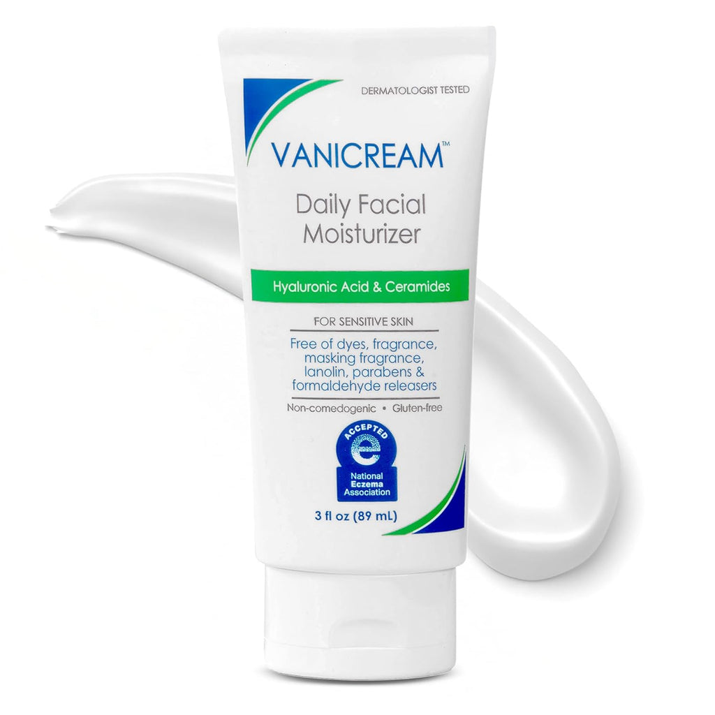 Daily Facial Moisturizer, Face Cream with 5 Key Cermides & Hyaluronic Acid, 3 Fl Oz, Formulated Without Common