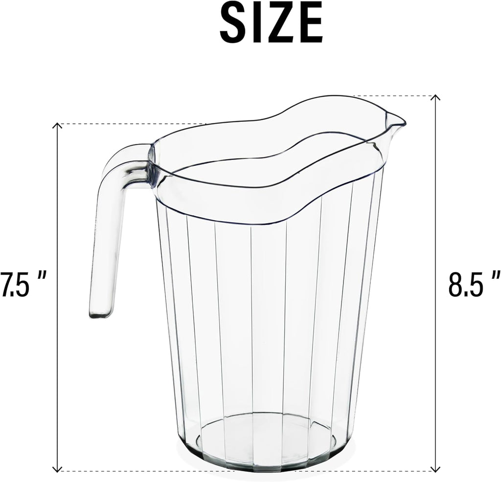 6 Pack 75 oz Polycarbonate Pitchers, Beverage Dispenser