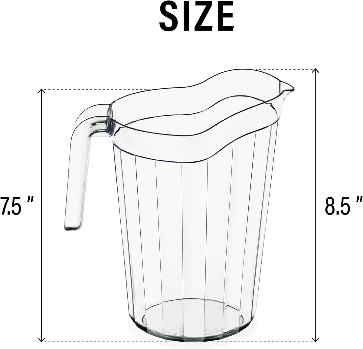 2 Pack - 75 oz Polycarbonate Plastic Pitcher Beverage Dispenser with Pour Spout Shatterproof Catering and Restaurant