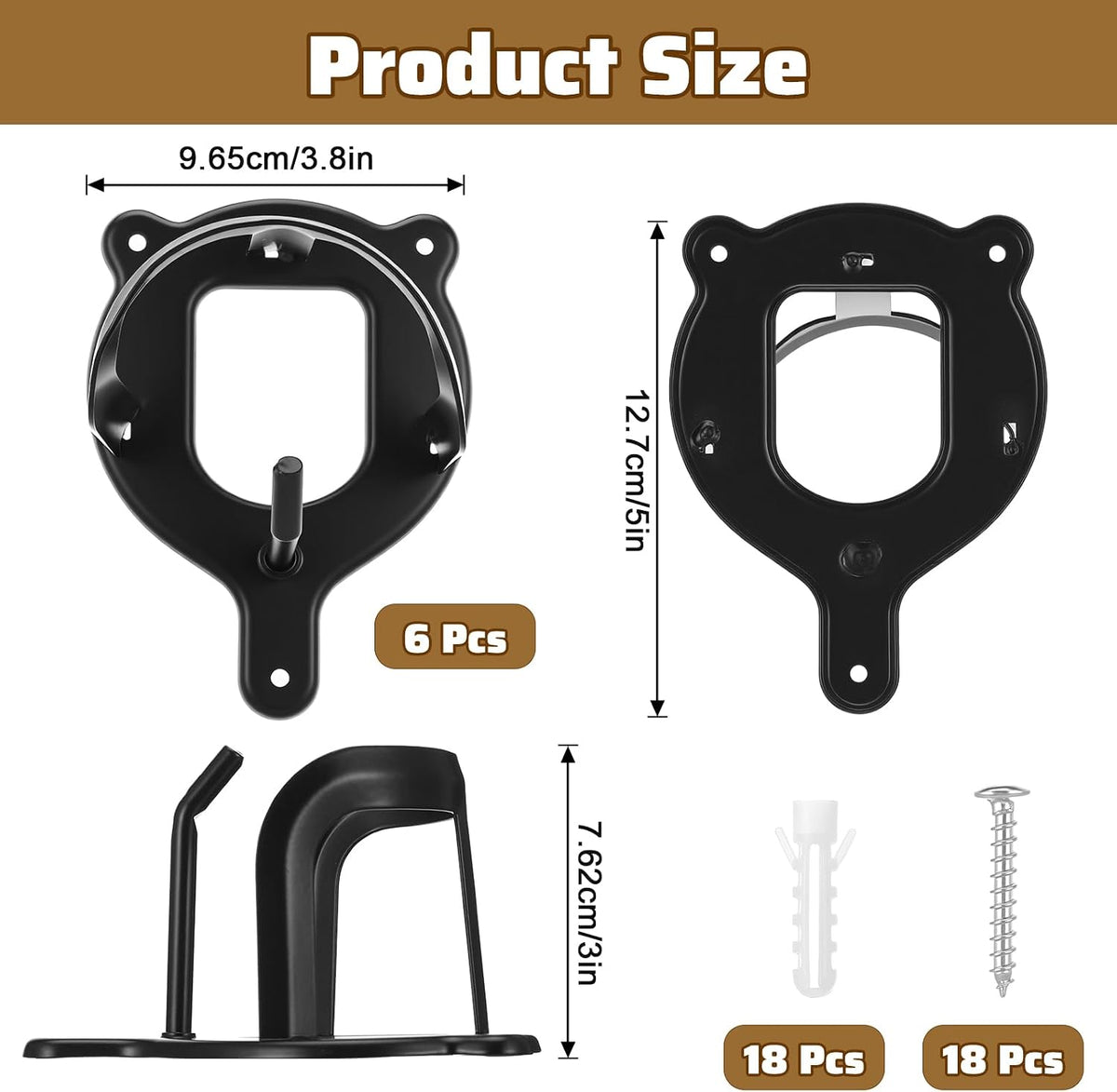 6 Counts Horse Bridle Rack, Metal Bridle Holder with Tubes and Screw, Heavy-Duty Horse Tack Storage Halter Hanger for