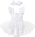 Baby Girl Tulle Romper Dress Infant Sleeveless Ruffle Bodysuit Tutu Skirt Toddler Summer Clothes with Headband