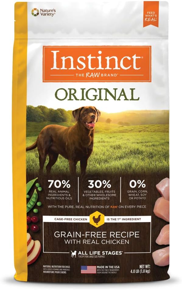 Original Dry Dog Food, Raw Coated Kibble, Real Chicken, 4 lb. Bag
