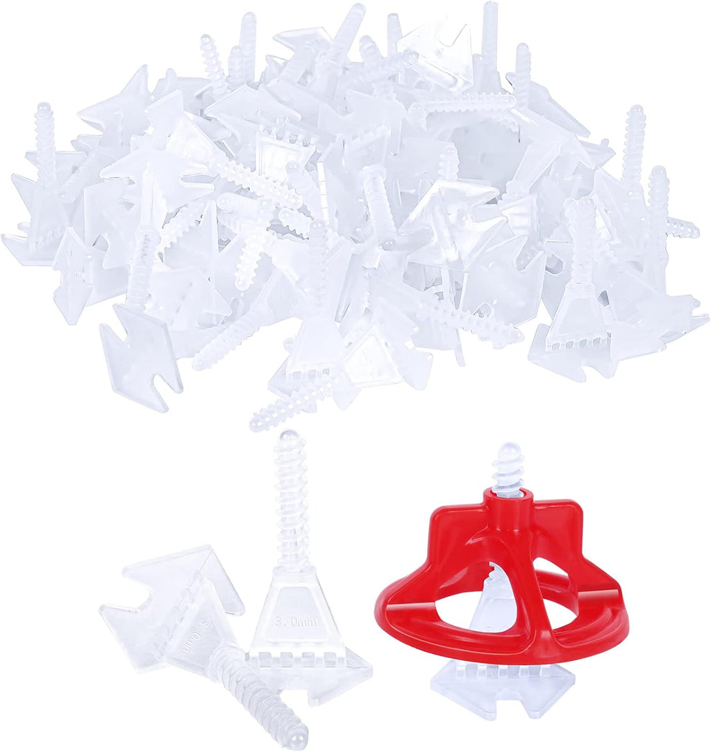 Pro-Grade 1/8" Professional Tile Leveling System Kit 300 Base+100 caps for Floor & Precision Gap Control |Effortless