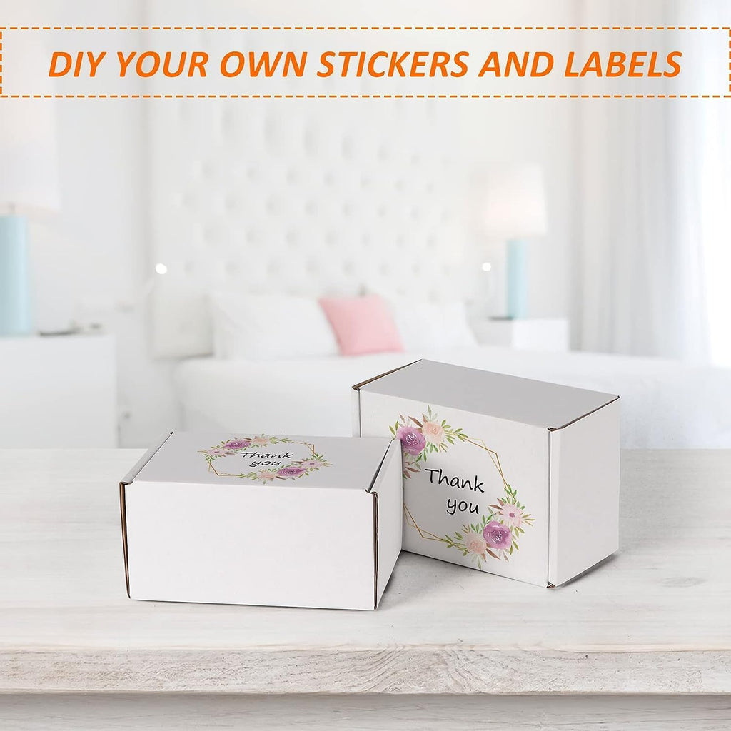 6x4x3 inches Shipping Boxes Set of 50, White Corrugated Cardboard Box Literature Mailer