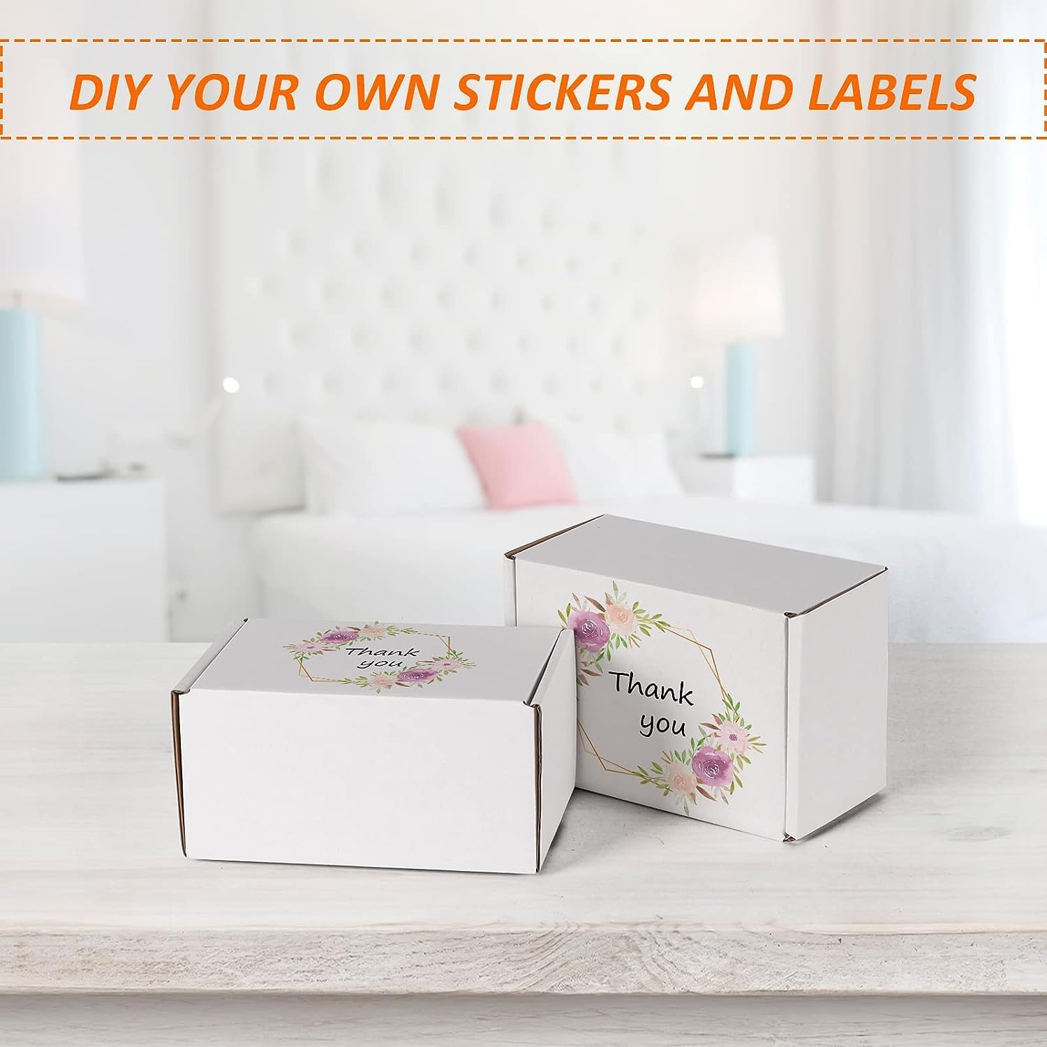6x4x3 inches Shipping Boxes Set of 50, White Corrugated Cardboard Box Literature Mailer