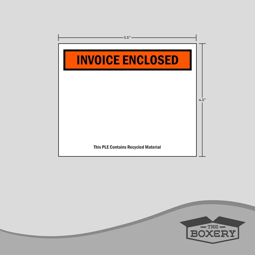 4 ½ x 5 ½” Clear Adhesive Backloading (Panel Face) Invoice Enclosed Envelopes, Label Envelopes/Pouches/Shipping Label