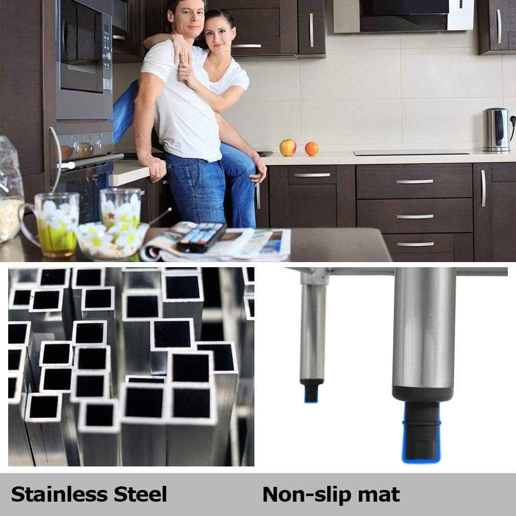 Kitchen Work Table Stainless Steel Metal Commercial NSF Scratch Resistent And Antirust Work Table With Adjustable