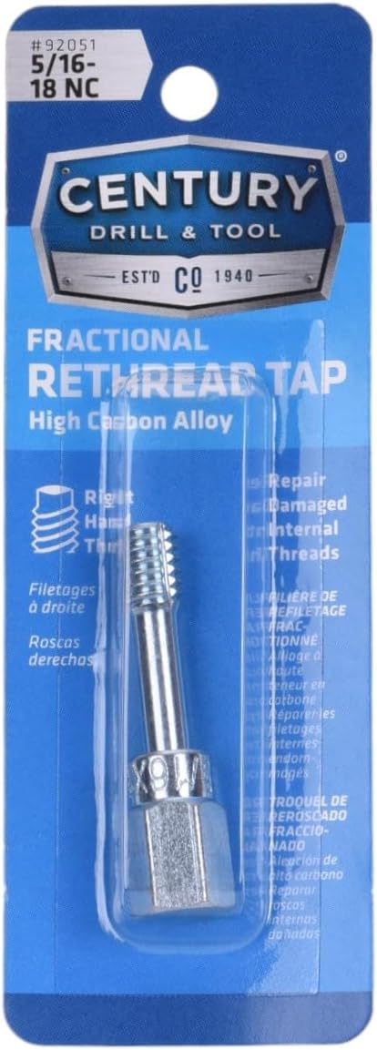 Century Drill & Tool 92051 Fractional Right Hand Rethreading Tap, 5/16-18