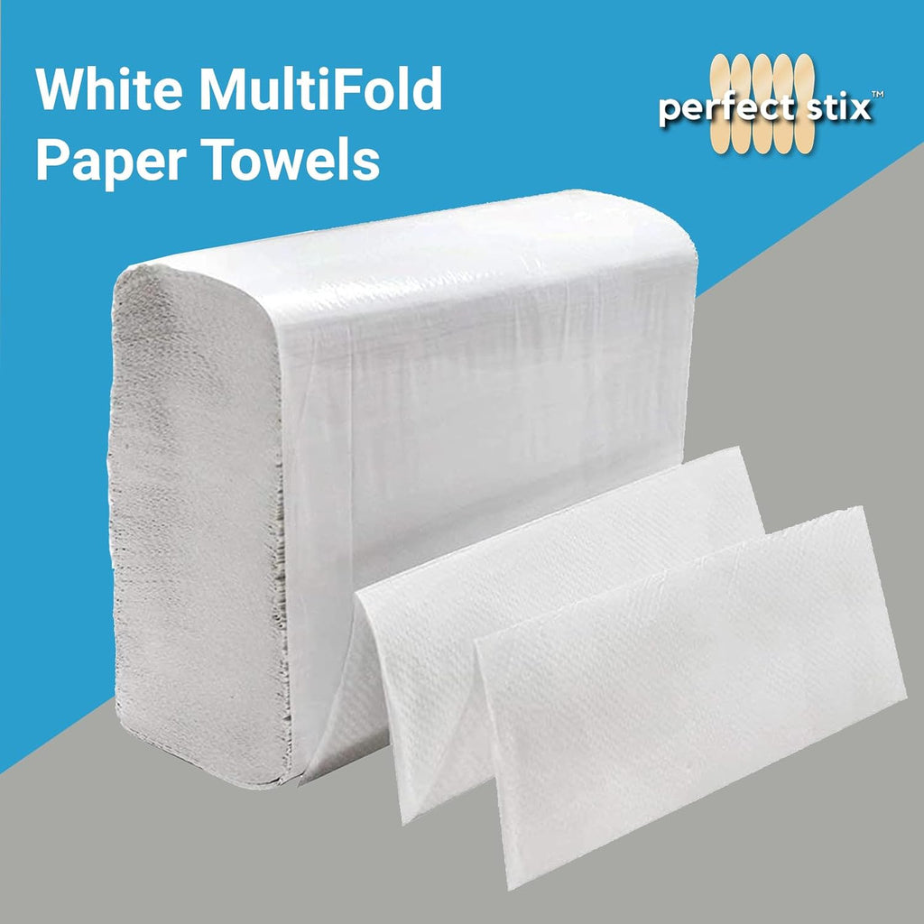 White MultiFold Paper Towels- Pack of 2-250ct. Total 500 Towels