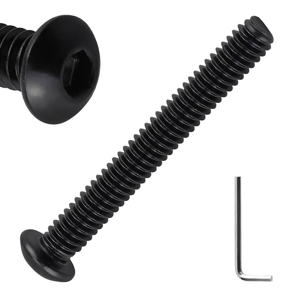 50pk #10-32 x 1-1/2" Black Button Head Hex Socket Cap Screws, 304SS + Key