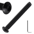 50pk #10-32 x 1-1/2" Black Button Head Hex Socket Cap Screws, 304SS + Key