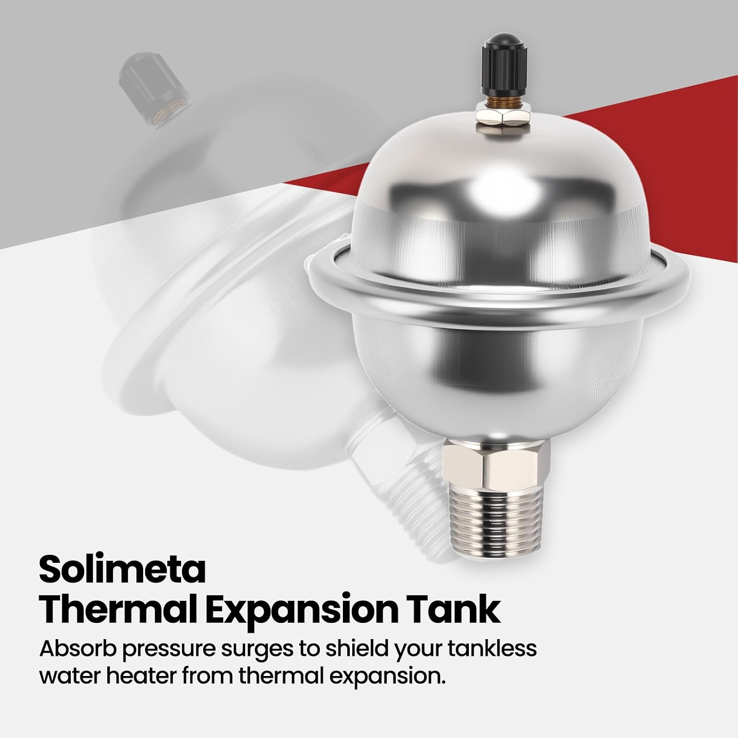 Mini Thermal Expansion Tank, 1/2 Inch Stainless Steel Mini Tank For 2-Gallon Tankless Water Heater