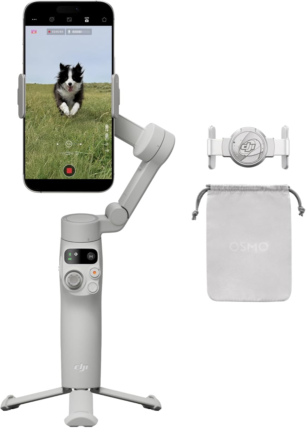 Osmo Mobile 7 Gimbal Stabilizer for iPhone & Android, 3-Axis Gimbal | Built-in Tripod, Ultra-Light, Comfortable Grip